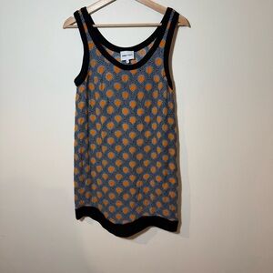 Orange and Black Patterned Tank Top